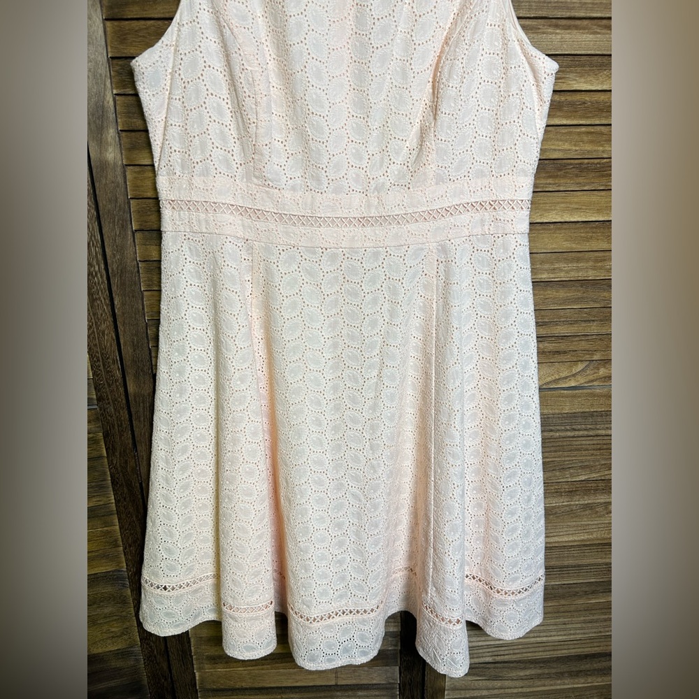 CALVIN KLEIN NEW Women's Blossom Cotton Eyelet Fit & Flare Dress - Picture 5 of 6